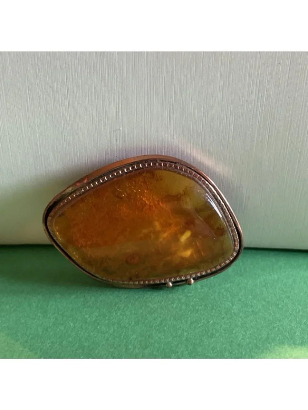 Vintage Baltic Amber Statement Brooch Pin Artisan Piece